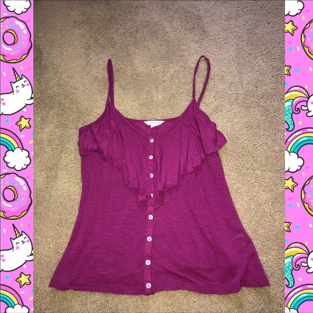 Pink ruffle tank top